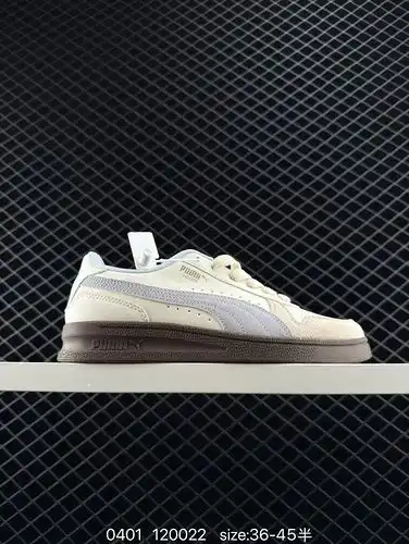 PUMA cómodo de moda antideslizante zapatos de tabla baja para hombres y mujeres en color beige Númer