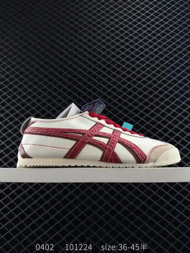 Onitsuka Tiger MEXICO 66 Pregunta Onitsuka Tiger Low Top Brown Red Unisex Canvas Panda Mischief Love