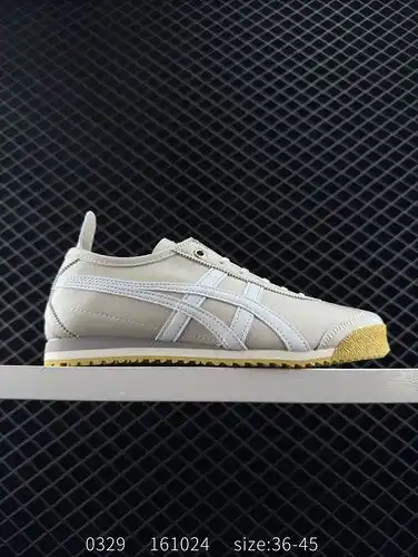 Onitsuka Tiger MEXICO 66 Pregunta Onitsuka Tiger Bajo Top Blanco Azul Unisex Apoyo Absorbente de Cho