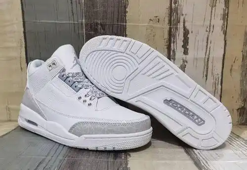 JORDAN 3 todo blanco zapatos para hombre y mujer 3647