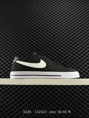 Nike Court Legacy Canvas Canvas Fabric White Black Low cut Board Shoes White Black Item Number: CW65