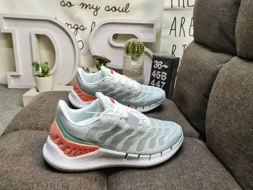 The 447Adidas Climacool running shoe features a fully breathable design with a mesh and TPU support 