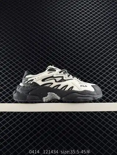 FILA Fern zapatos de hierba de helecho son antideslizantes zapatos de papa de alta parte blanco gris