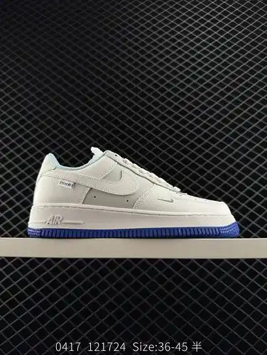 Nike Air Force 1 Low - "White Blue" item number: FB1844-111. The original factory punching