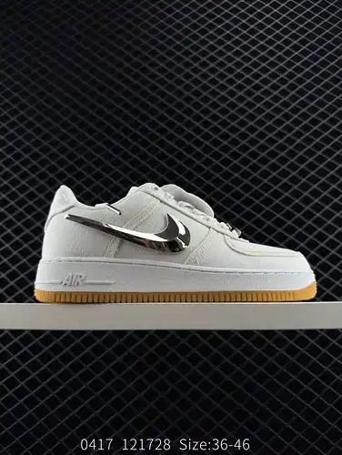 Travis Scott x NK Air Force 1 TS Co branded Hook Replacement Air Force One Pure White High end Retai