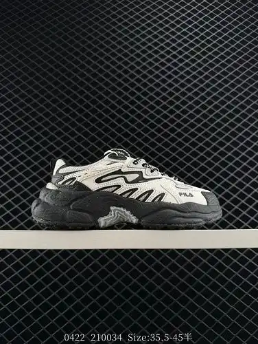 Los zapatos de hierba de helecho FILA son antideslizantes y zapatos de papá de alta parte Son blanco