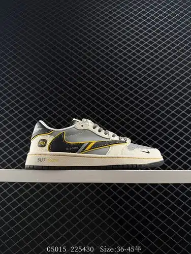 【 Customized Sneakers 】 Travis Scott x Fragment Design x Air Jordan 1 Low OG SP AJ1 Xiaomi Co brande