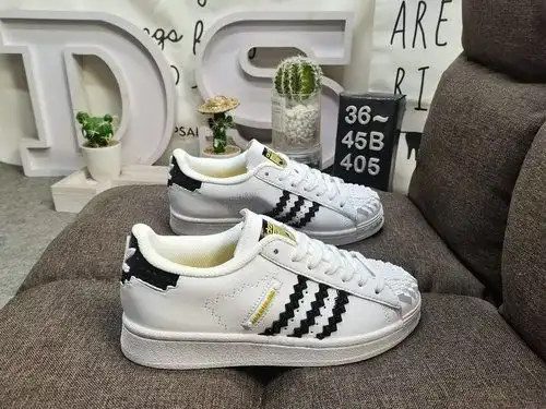 405D Adidas Originals SUPERSTAR W Shell Head clásico versátil deporte casual zapatos de tabla blanca
