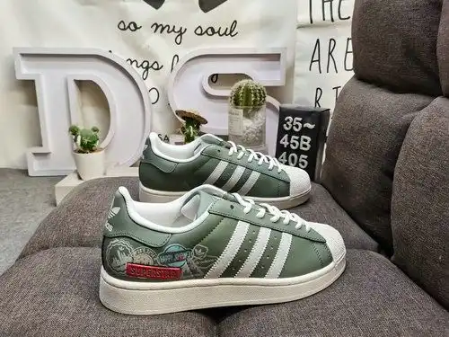 405D Adidas Three Leaf Clover Originals Superstar JR1330 Shell Head Clásico versátil zapatos deporti