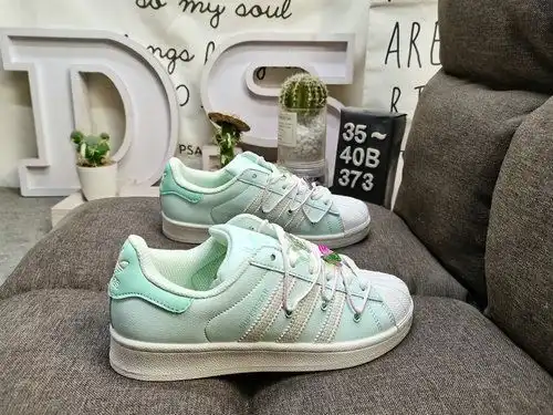 373D Adidas Three Leaf Clover Originals Superstar JR1333 Shell Head Clásico versátil zapatos deporti
