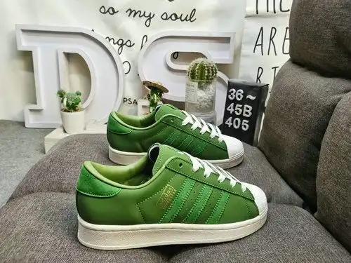 405D Adidas Three Leaf Clover Originals Superstar JI0318 Shell Head Clásico versátil de ocio zapatos