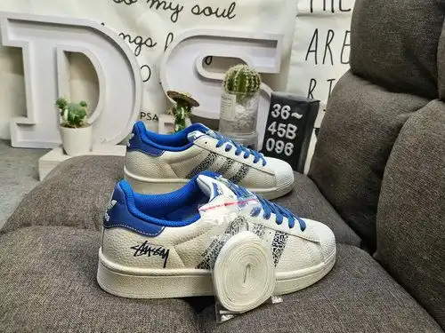 096D Adidas Three Leaf Clover Originals Superstar Shell Head Clásico versátil zapatos deportivos cas