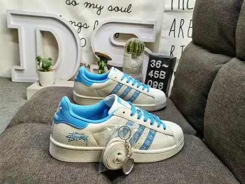096D Adidas Three Leaf Clover Originals Superstar Shell Head Clásico versátil zapatos deportivos cas