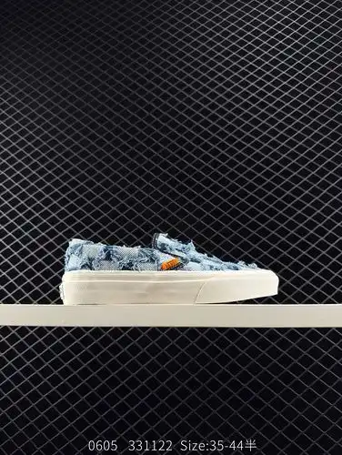 Vans Vault OG Slip On Tassel Denim Tit Checkerboard Un pie perezoso conjunto de zapatos de patinaje 