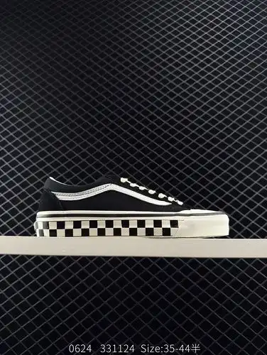 VANS clásico negro y blanco tablero de ajedrez zapatos de tabla baja con versátil combinación de col