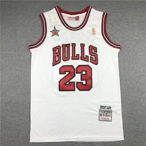 Bulls No. 23 Michael Jordan 98 All-Star Retro White