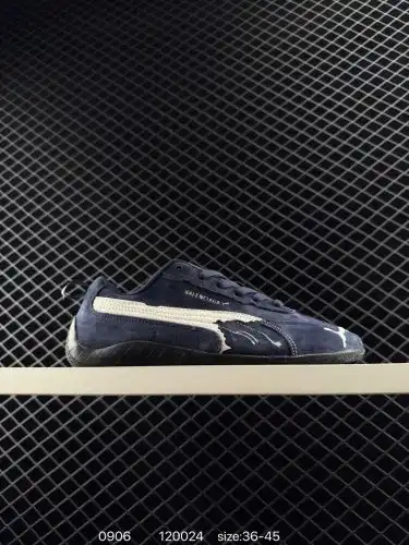 PUMA PUMA x Balenciaga Speedcat series Thin sole shoes Cowhide suede round toe worn low top life cas
