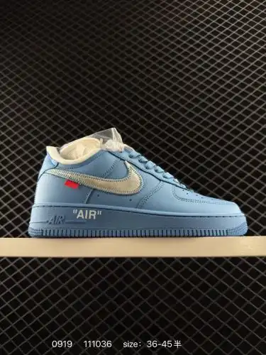 1 OFF-WHITE × Nike Air Force 1'07 "MCA" co-branded model Blue Art Museum Blue Article numb