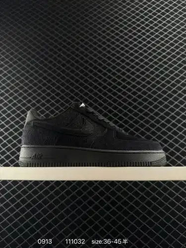 Nike Air Force 1 Low 07 Pure black fluff Original last cardboard Create a pure low-gross air force s