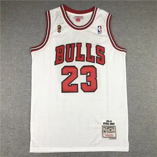 Bulls No. 23 Michael Jordan Champion Edition Retro White