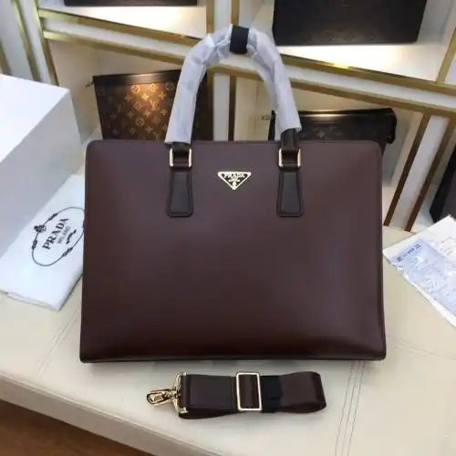 PRADA briefcase Prada men's bag Prada crossbody bag with imported top-grade original leather High-en