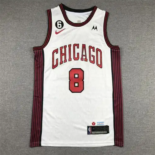 23 season Bulls No. 8 Zach Lavender City Edition White