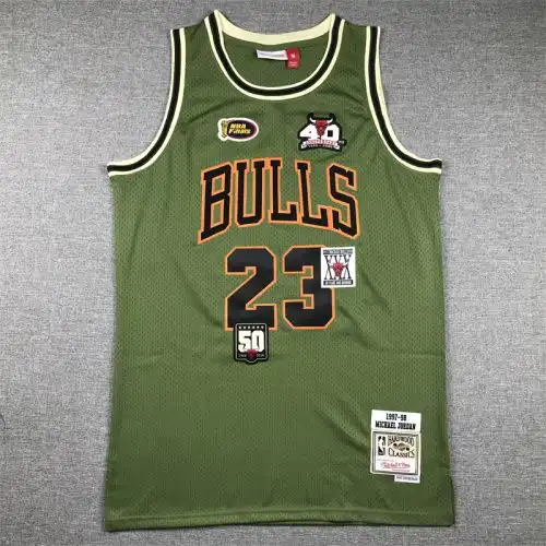 Bulls No. 23 Michael Jordan Final Edition Retro Army Green