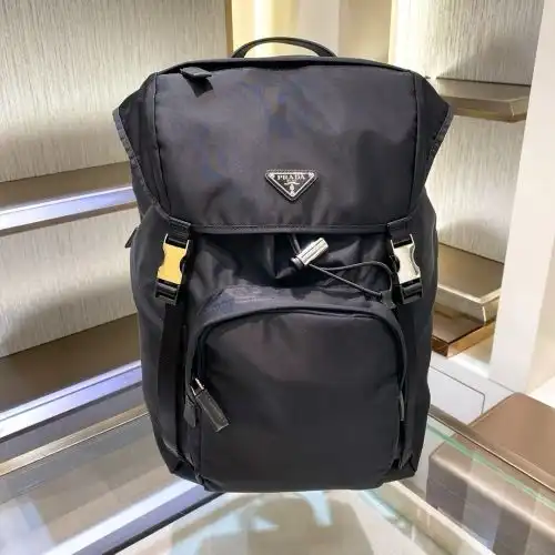 PRADA double shoulder bag Purada men's bag Purada crossbody bag using imported top-grade original le