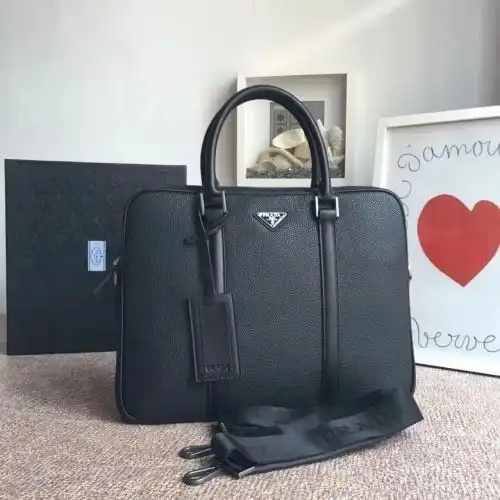 PRADA briefcase Prada men's bag Prada crossbody bag with imported top-grade original leather High-en