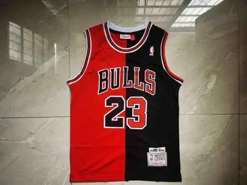 Bulls No. 23 Michael Jordan Spliced ​​Retro Black Red