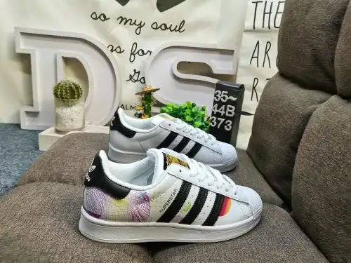 373D Adidas Clover Originals Superstar EG48 Shell Head Classic versatile casual sports shoes High-de