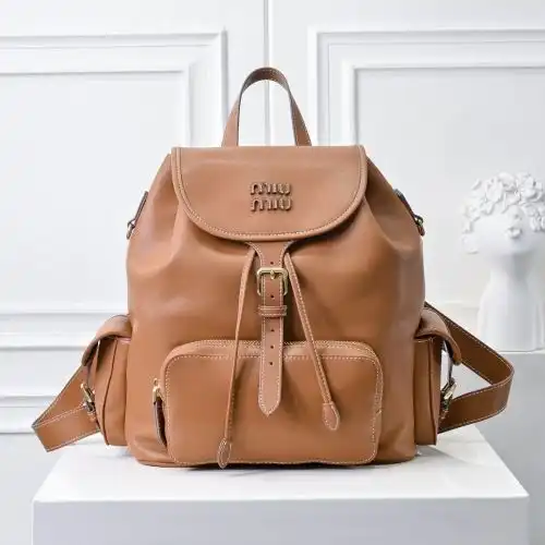 MiuMiu double shoulder bag, women's bag, lace-up crossbody bag, imported original cowhide, high-end 