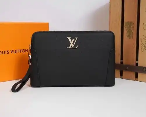 LV clutch Louis Vuitton men's bag Louis Vuitton crossbody bag uses imported original cowhide high-en