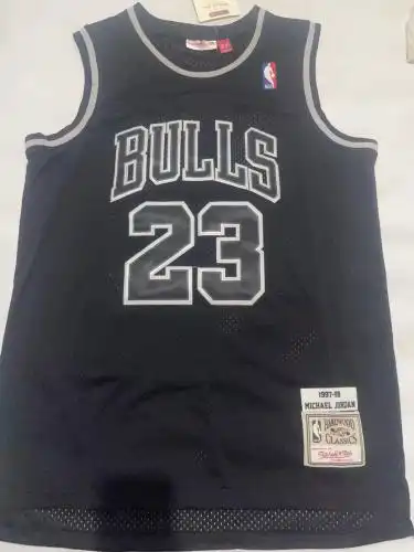 Bulls No. 23 Michael Jordan Retro Black Text