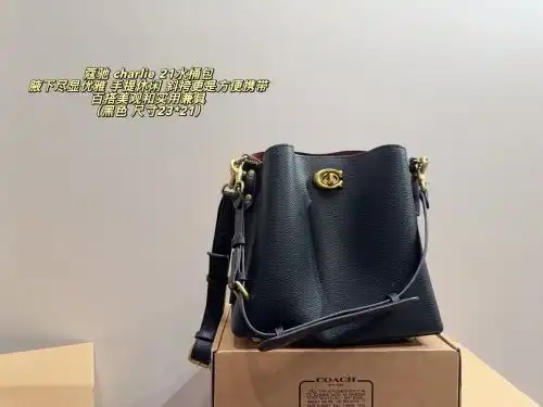 COACH bucket bag, Koujin women's bag, Koujin crossbody bag, imported original cowhide, high-end qual