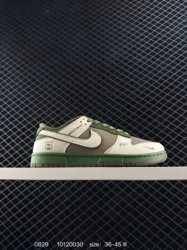 NK Dunk Low Retro "DIY high-end customization" Gucci wine grey low-top casual sports shoes