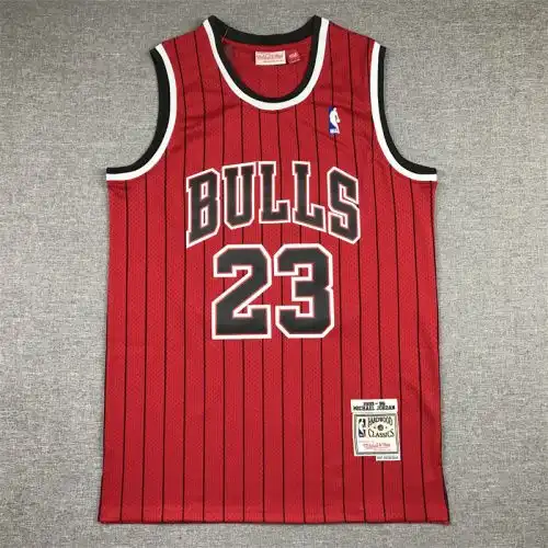 Bulls No. 23 Michael Jordan Retro Red Stripes
