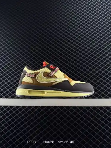 Travis Scott Air Max 1 "Baroque Brown" Retro Barb! Wheat color! OWF version! Size 36-47.5 