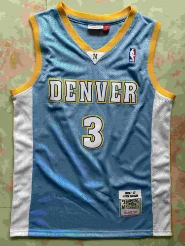 Nuggets No. 3 Allen Iverson Retro Light Blue