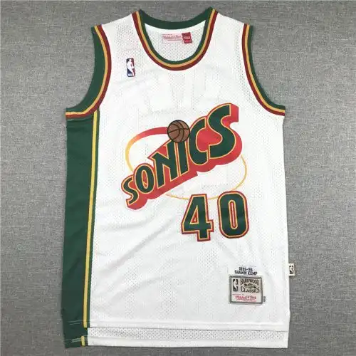 Supersonics No. 40 Sean Camp Retro White
