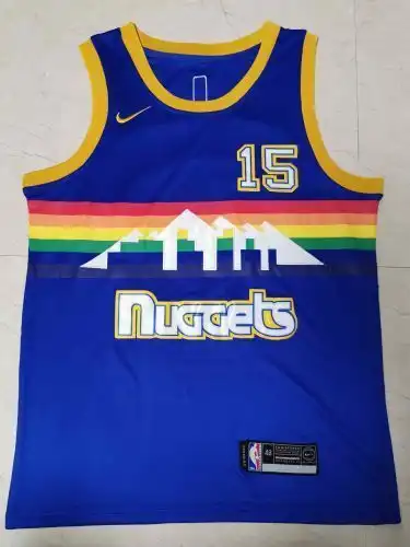 Nuggets No. 15 Nikola Jokic Snow Mountain Version Blue