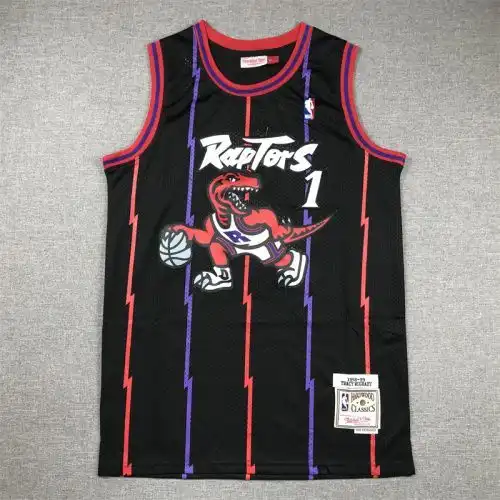 Raptors No. 1 Tracy McGrady Retro Black Dragon