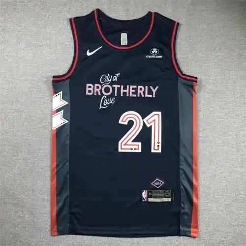 24 season 76ers No. 21 Joel Embiid City version of Deep Blue
