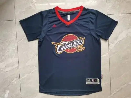 Cavaliers No. 23 LeBron James Adidas version of half-sleeved LOGo dark blue