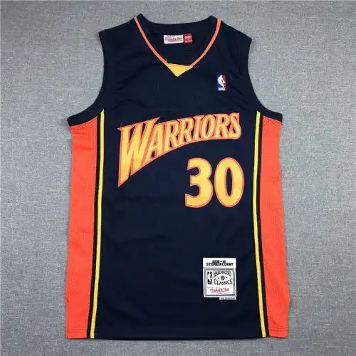 Warriors No. 30 Stephen Curry Retro Dark Blue