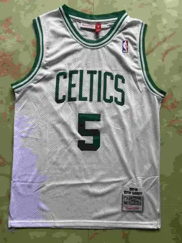 Celtics No. 5 Kevin Garnett Retro White