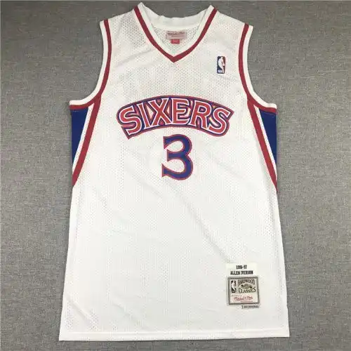 76ers No. 3 Allen Iverson Retro White