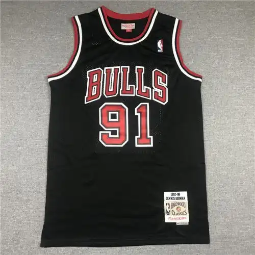 Bulls No. 91 Dennis Rodman Retro Black