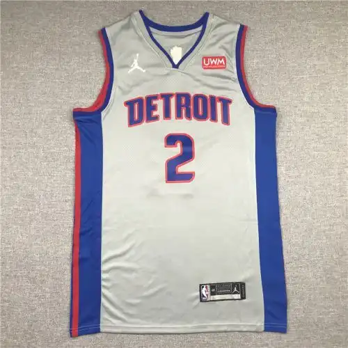 Pistons No. 2 Cade Cunningham Grey