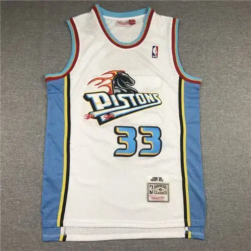 Pistons No. 33 ｇｒａｎｔ Hill Big Head Horse Retro White